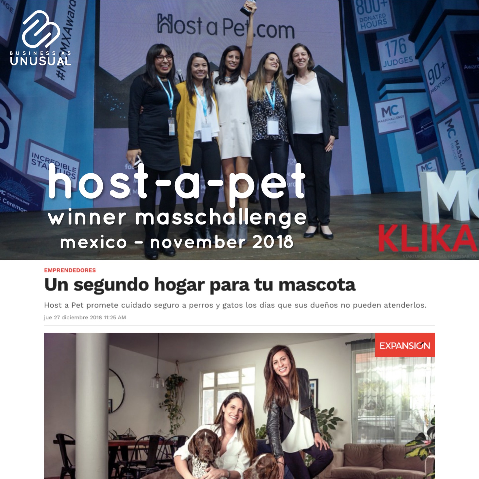 Host-a-Pet - Winner Masschallenge - Mexico November 2018